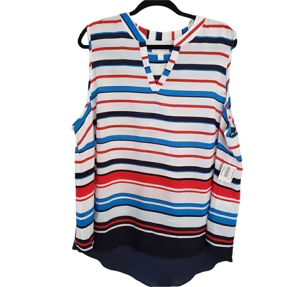 Charter Club Ocean Drift Striped V-Neck Blouse